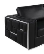 1130 Divanitalia 2-Piece Sofa Set in Top-grain Italian Leather - Black - SKU 1130-BLACK-2PC - view 13