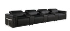 1126 Divanitalia 7-Piece Modular Power Reclining Sofa in Top Grain Italian Leather with 4 Power Recliners & Power Headrests - Black - SKU 1126-BLACK-7.4-HT - view 4