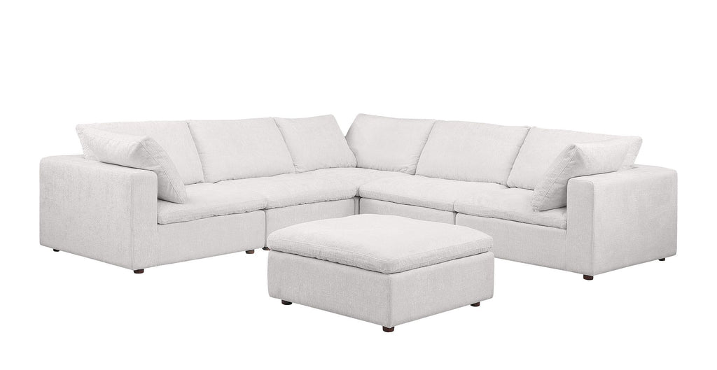 1100 Divanitalia 6-Piece L-Shaped Sectional Sofa - Top-grain Italian Leather