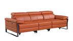 1246 Divanitalia Modular Power Dual Reclining Sofa, Console Loveseat, and Chair Set with Power Headrests - Top Grain Italian Leather - Camel - SKU 1246-CAMEL-7.5-HT-3PC - view 5