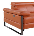 1246 Divanitalia 6-Piece L-Shaped Modular Power Reclining Sectional Sofa with 3 Power Recliners and Power Headrests - Top Grain Italian Leather