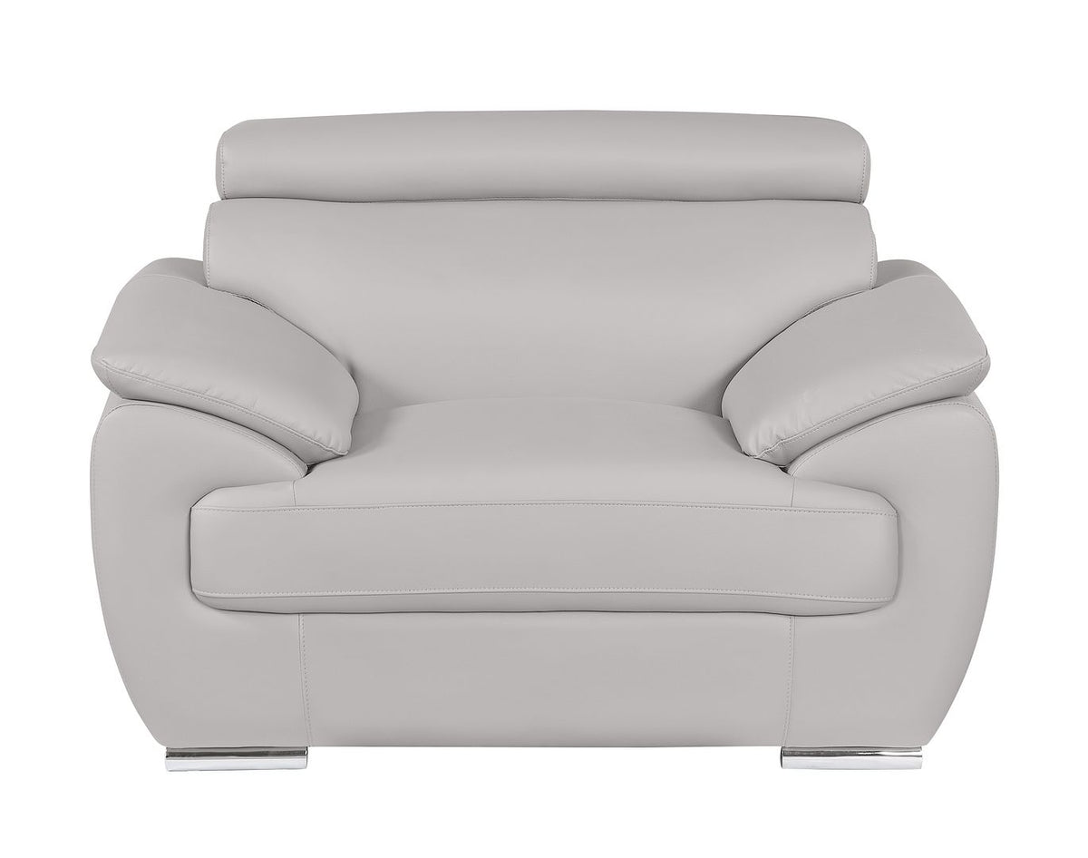 4571 Modern Genuine Leather Chair - Light Grey - SKU 4571-CH-LT-GREY - view 2