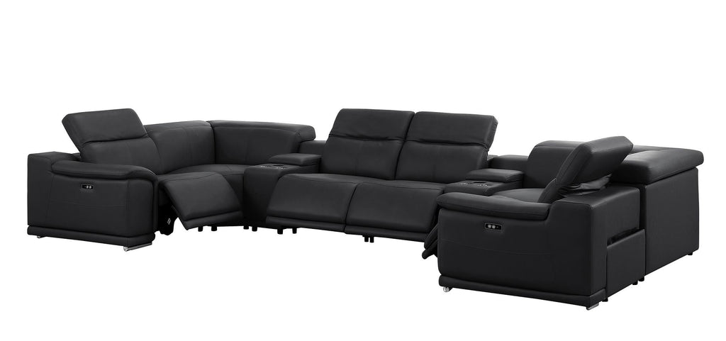 2679 8-Piece U-Shaped Power Reclining Sectional Sofa in Genuine Leather - 4 Recliners