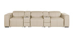 1224 Divanitalia 5-Piece Modular Power Reclining Sofa in Top Grain Italian Leather with 3 Power Recliners & Power Headrests - Beige - SKU 1224-BEIGE-5.3-HT - view 3