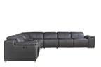 9762 Divanitalia 7-Piece L-Shaped Top Grain Italian Leather Sectional Sofa with 4 Power Recliners