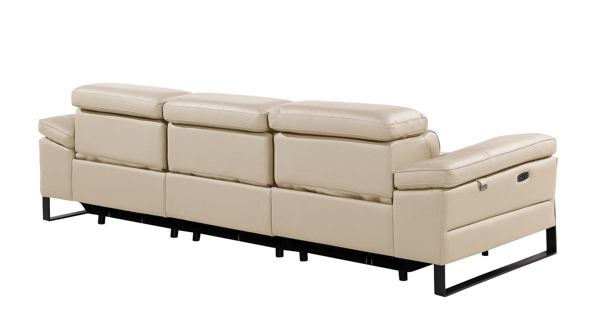 1246 Divanitalia Modular Power Triple Reclining Sofa with Power Reclining Headrests - Top Grain Italian Leather - Beige - SKU 1246-BEIGE-3.3-HT - view 6