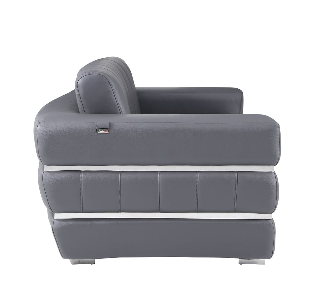 904 Divanitalia Loveseat in Top-grain Italian Leather - Dark Grey - SKU 904-L-DARK GRAY - view 5