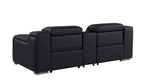 1116 Divanitalia 3-Piece Modular Power Reclining Console Loveseat in Top Grain Italian Leather with 2 Power Recliners & Power Headrests
