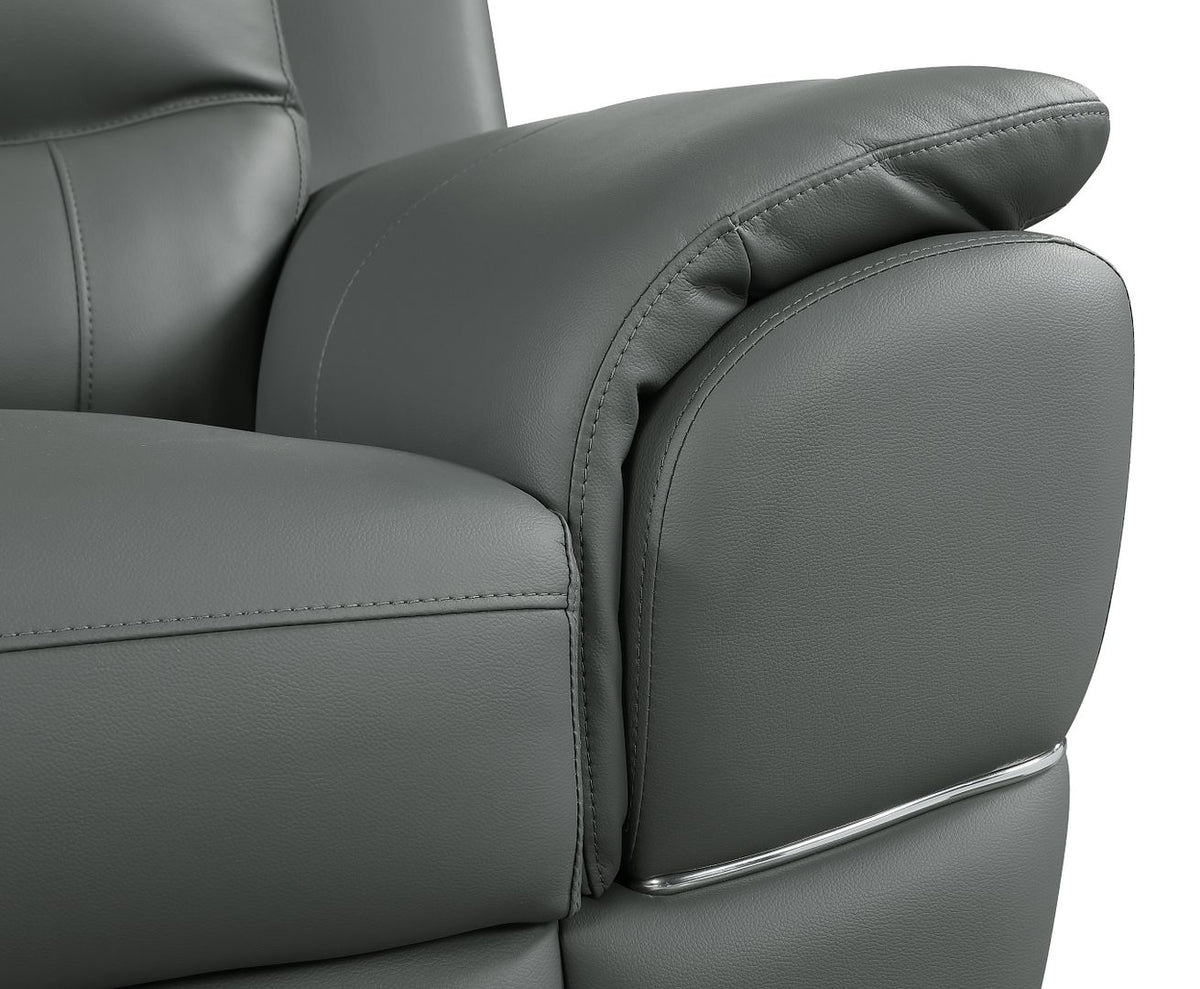 4572 Modern Genuine Leather Loveseat - Dark Grey - SKU 4572-L-GRAY - view 6