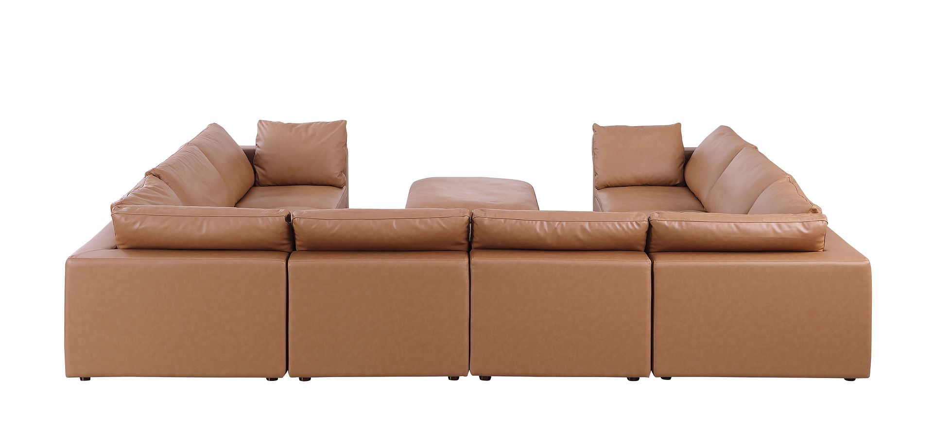 1100 Divanitalia 9-Piece U-Shaped Sectional Sofa in Top-grain Italian Leather