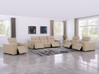 1208 Modular Leather Set with 5 Power Recliners & Power Headrests - Beige - SKU 1208-BEIGE-7.5-HT-3PC - view 2