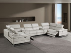 1246 Divanitalia 8-Piece U-Shaped Modular Power Reclining Sectional Sofa with 2 Power Recliners and Power Headrests - Top Grain Italian Leather