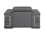 692 Divanitalia Chair with Adjustable Headrest in Top-grain Italian Leather - Dark Grey - SKU 692-CH-DARK GRAY - view 4