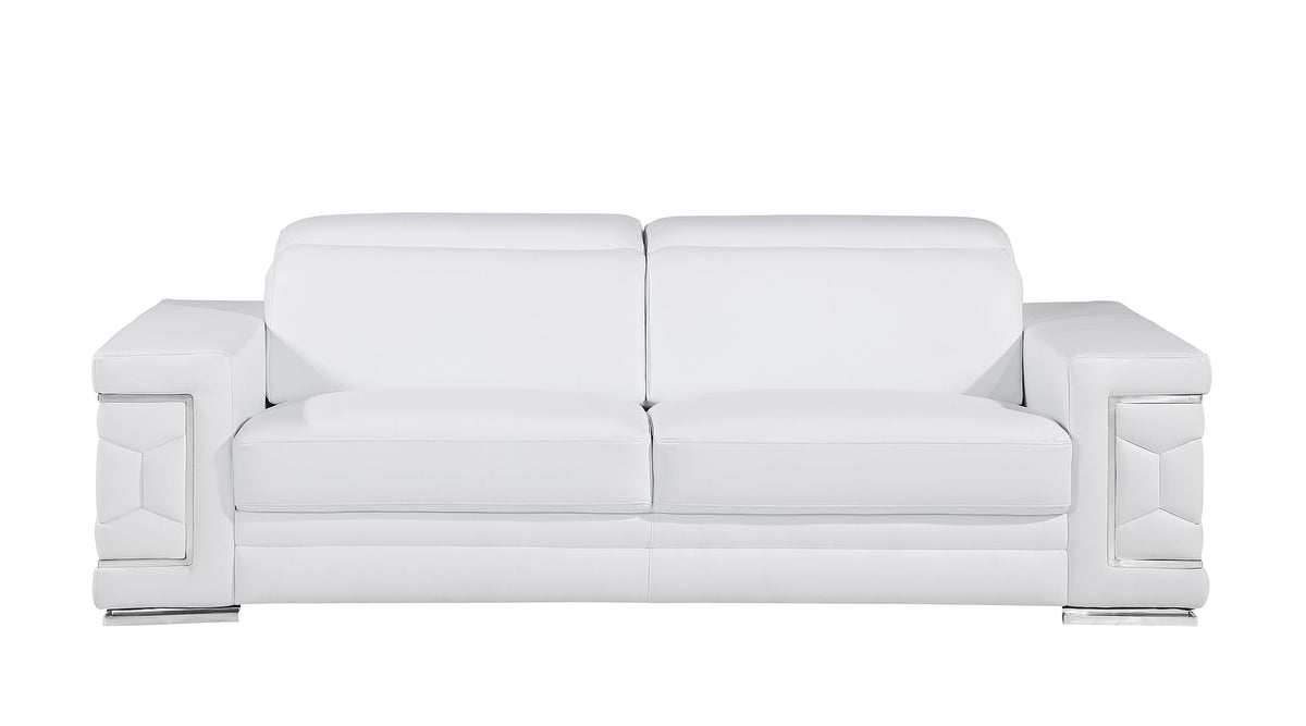 296 Modern Genuine Leather Sofa - White - SKU 296-WHITE-S