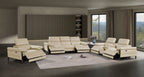1246 Divanitalia Modular Power Dual Reclining Sofa, Console Loveseat, and Chair Set with Power Headrests - Top Grain Italian Leather - Beige - SKU 1246-BEIGE-7.5-HT-3PC - view 2