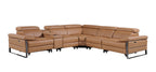 1246 Divanitalia 6-Piece L-Shaped Modular Power Reclining Sectional Sofa with 3 Power Recliners and Power Headrests - Top Grain Italian Leather - Cognac - SKU 1246-COGNAC-6PC-3PWR-SECTIONAL - view 3
