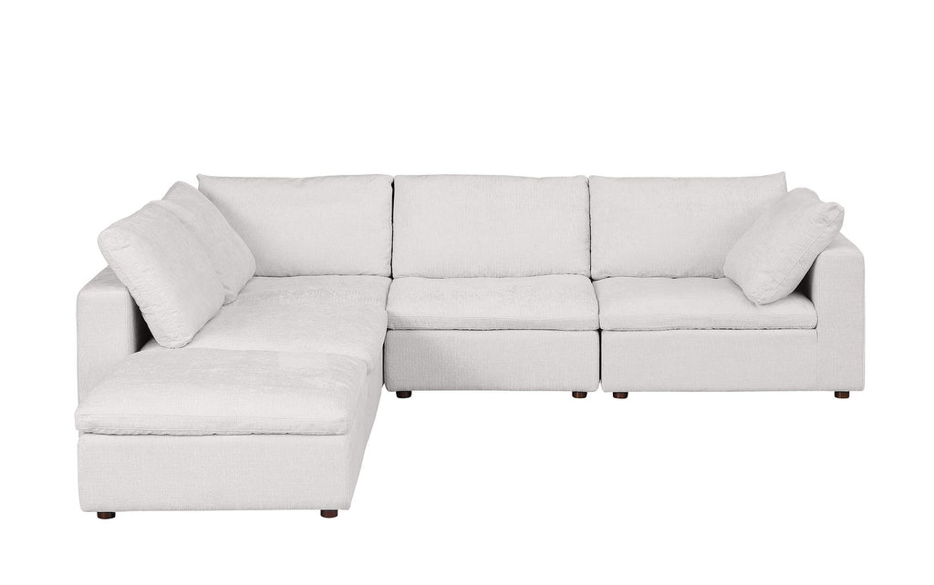 1100 Divanitalia 5-Piece Right Arm Facing 4-Seat Sectional Sofa - Top-grain Italian Leather