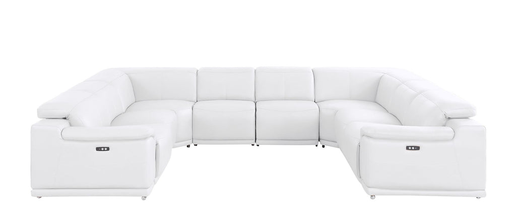 2679 8-Piece U-Shaped Power Reclining Sectional Sofa in Genuine Leather - 4 Recliners