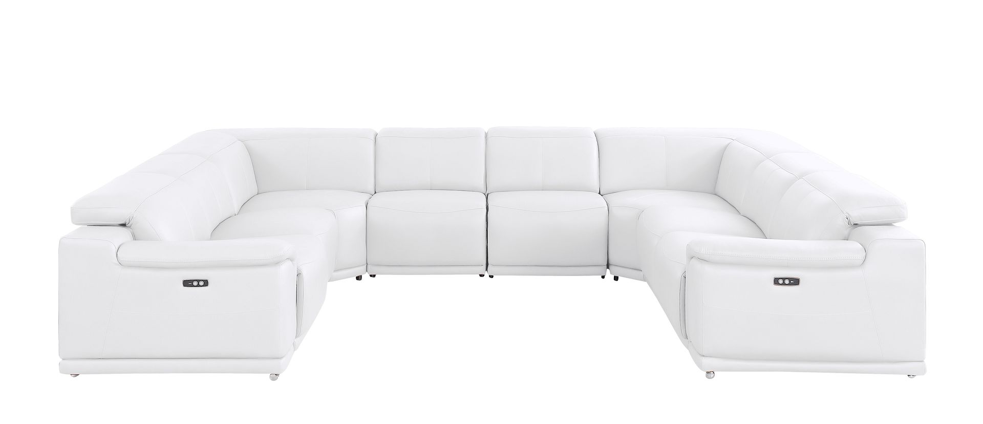2679 8-Piece U-Shaped Power Reclining Sectional Sofa in Genuine Leather - 4 Recliners