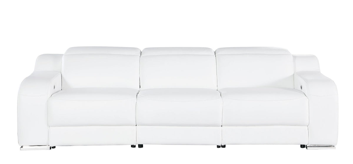 1116 Divanitalia 3-Piece Modular Power Reclining Sofa in Top Grain Italian Leather with 3 Power Recliners & Power Headrests - White - SKU 1116-WHITE-3.3-HT - view 3