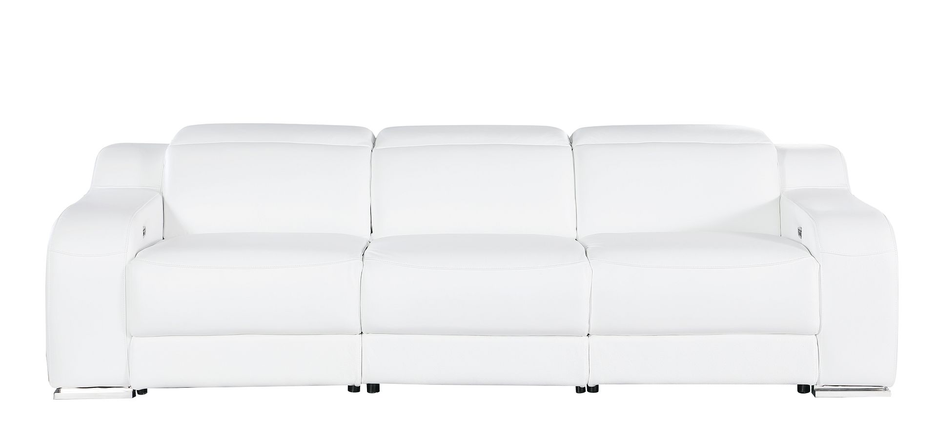 1116 Divanitalia 3-Piece Modular Power Reclining Sofa in Top Grain Italian Leather with 3 Power Recliners & Power Headrests