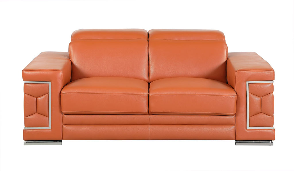 692 Divanitalia 2-Piece Sofa Set with Adjustable Headrest in Top-grain Italian Leather - Camel - SKU 692- CAMEL 2PC (S/L) - GROUP - view 7