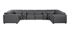 1224 Divanitalia 8-Piece U-Shaped Sectional Sofa in Top Grain Italian Leather with 4 Power Recliners & Power Headrests