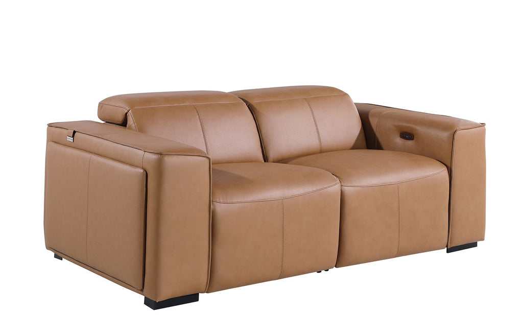 1224 Divanitalia 2-Piece Modular Power Reclining Loveseat in Top Grain Italian Leather with 2 Power Recliners & Power Headrests