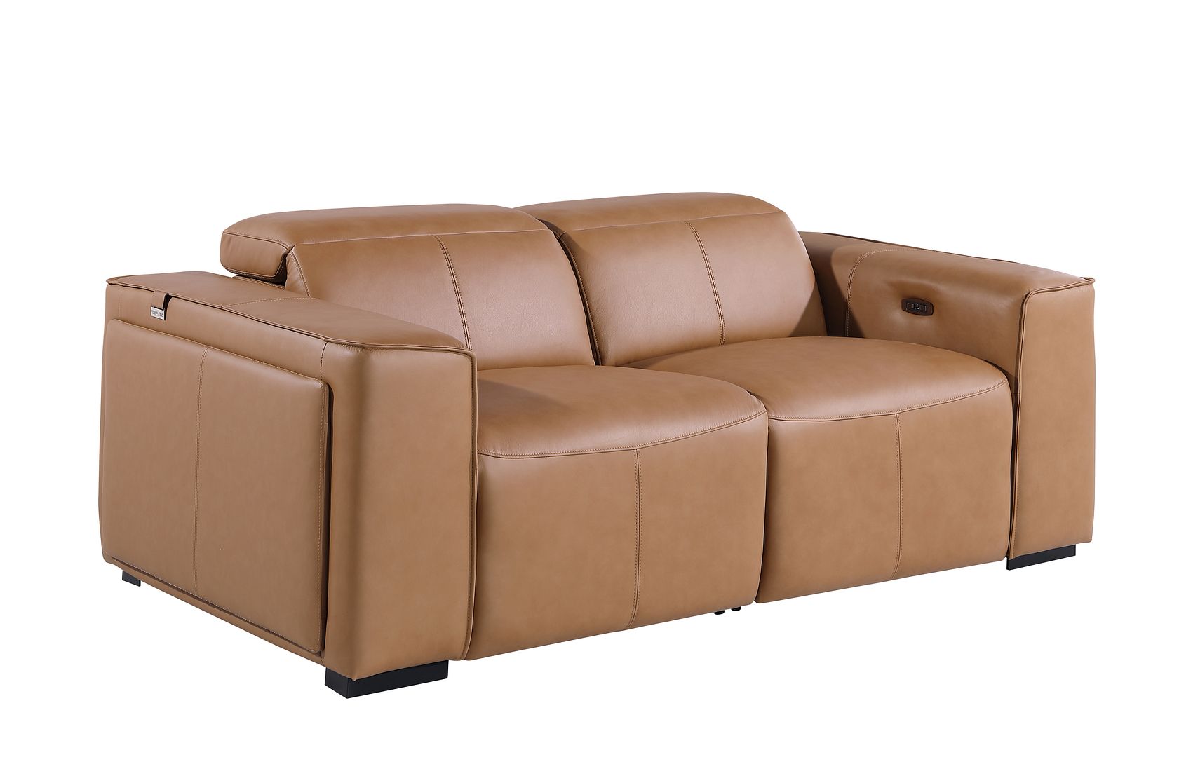 1224 Divanitalia 2-Piece Modular Power Reclining Loveseat in Top Grain Italian Leather with 2 Power Recliners & Power Headrests