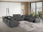 1116 Divanitalia 12-Piece U-Shaped Sectional Sofa in Top Grain Italian Leather with 4 Power Recliners & Power Headrests