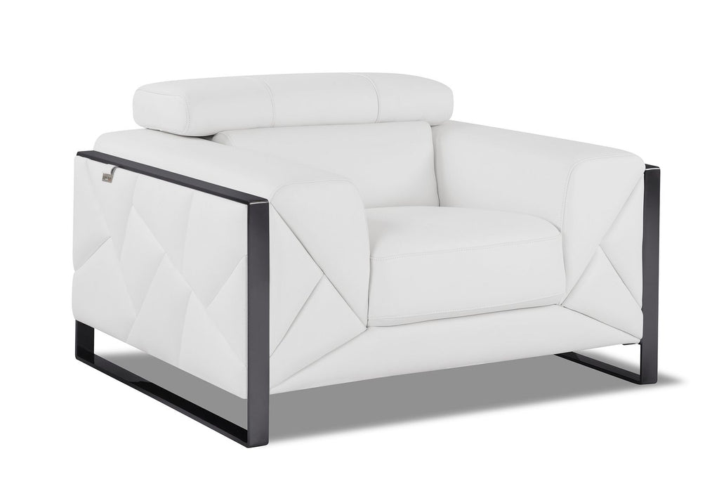 903 Divanitalia Chair with Adjustable Headrest in Top-grain Italian Leather - White - SKU 903-CH-WHITE - view 2
