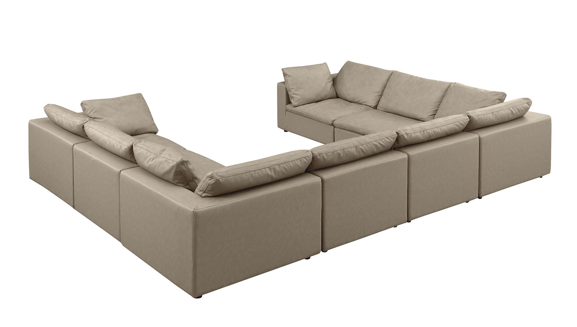 1100 Divanitalia 8-Piece U-Shaped Sectional Sofa in Top-grain Italian Leather