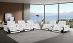 1246 Divanitalia Modular Power Reclining Dual Console Sofa and Console Loveseat Set with Power Headrests - Top Grain Italian Leather - White - SKU 1246-WHITE-8.5-HT-2PC - view 2