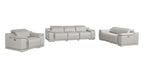 9762 Divanitalia 6-Piece Modular Power Reclining Sofa, Loveseat and Chair Set with 6 Power Recliners in Top Grain Italian Leather - Light Grey - SKU 9762-LT-GREY-6.6-HT-3PC - view 3