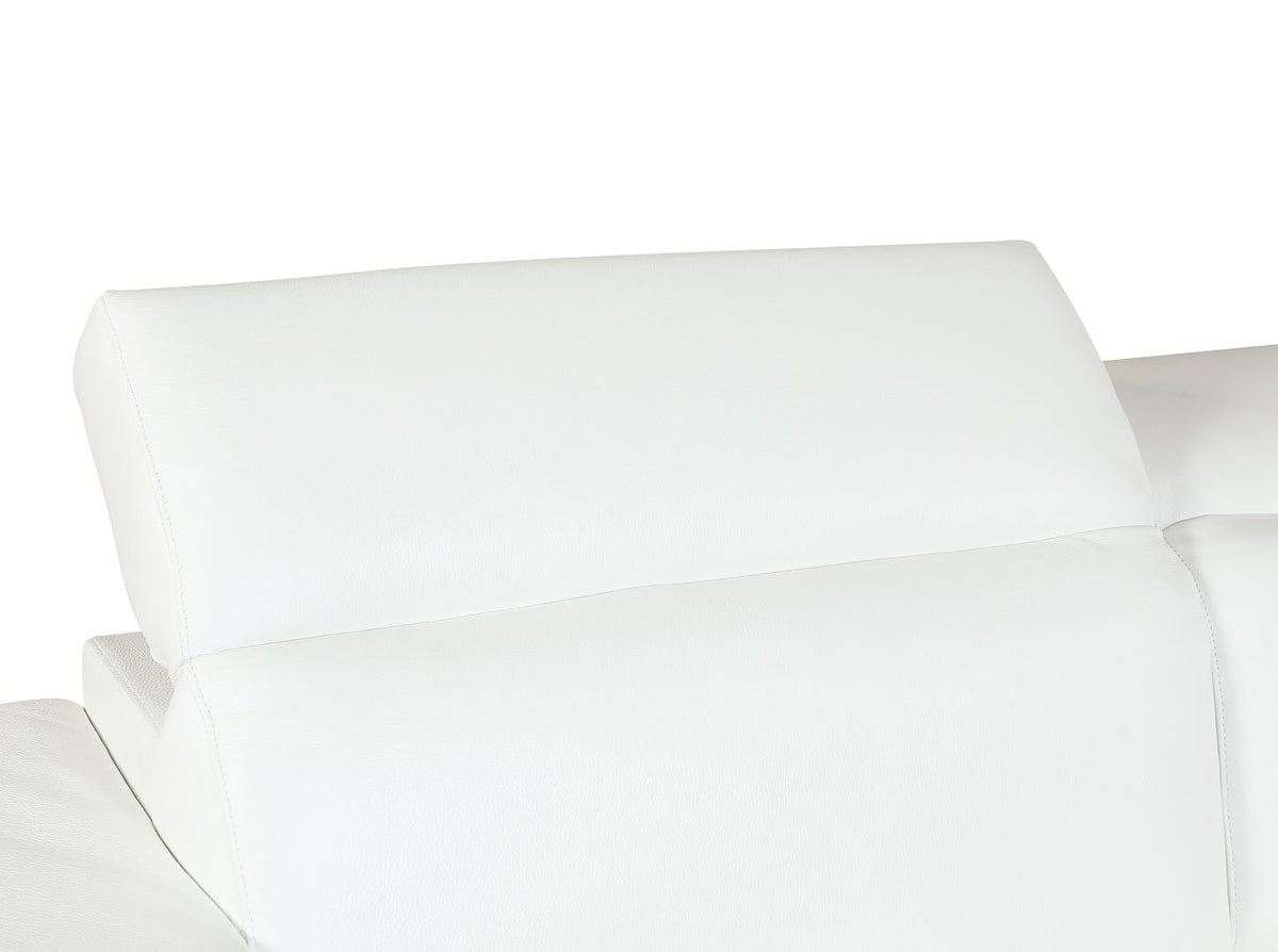692 Divanitalia Loveseat with Adjustable Headrest in Top-grain Italian Leather - White - SKU 692-L-WHITE - view 5