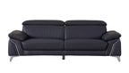 727 Divanitalia 2-Piece Sofa Set with Adjustable Headrest in Top-grain Italian Leather - Navy - SKU 727- NAVY 2PC (S/L) - GROUP - view 3