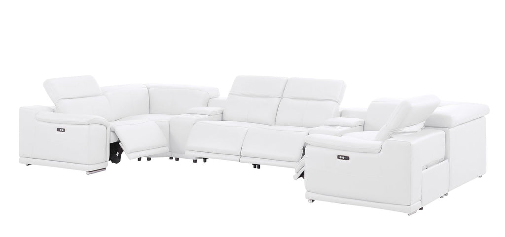 2679 8-Piece U-Shaped Power Reclining Sectional Sofa in Genuine Leather - 4 Recliners