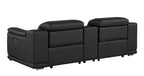 9762 Divanitalia 3-Piece Modular Power Reclining Console Loveseat with 2 Power Recliners in Top Grain Italian Leather