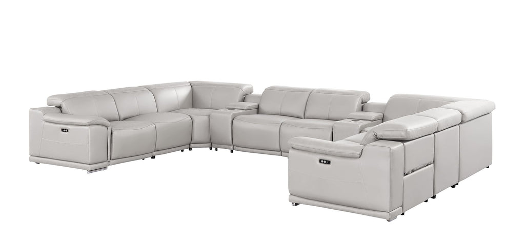 2679 10-Piece U-Shaped Power Reclining Sectional Sofa in Genuine Leather - 4 Recliners