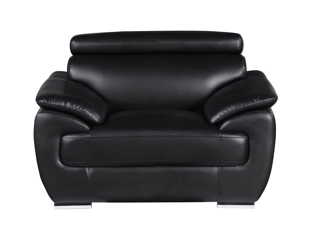 4571 Modern Genuine Leather 3-Piece Sofa Set - Black - SKU 4571-LV BLACK 3PC (S/L/C) - GROUP - view 7