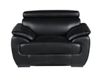 4571 Modern Genuine Leather 3-Piece Sofa Set - Black - SKU 4571-LV BLACK 3PC (S/L/C) - GROUP - view 7