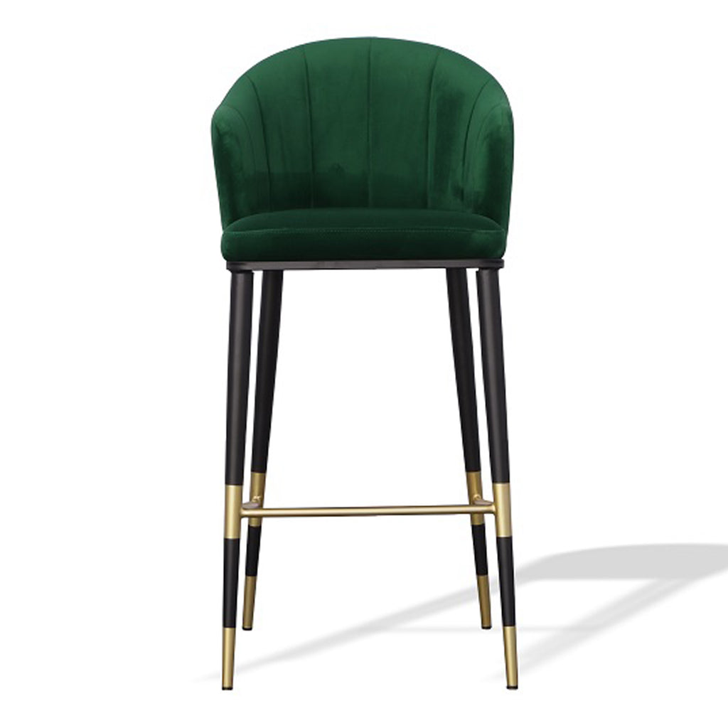 Adak - Modern Glam Green with Black & Gold Barstool