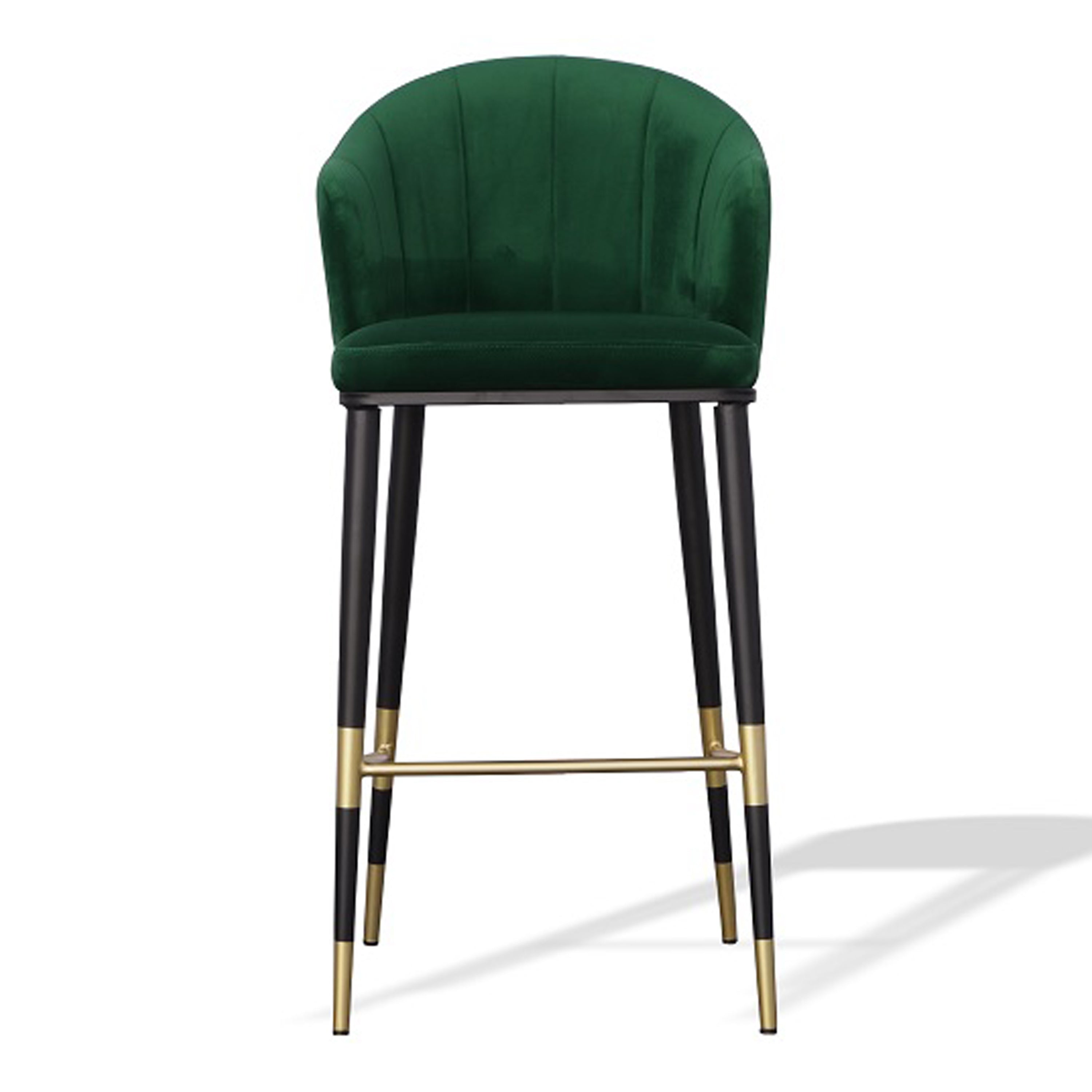 Adak - Modern Glam Green with Black & Gold Barstool