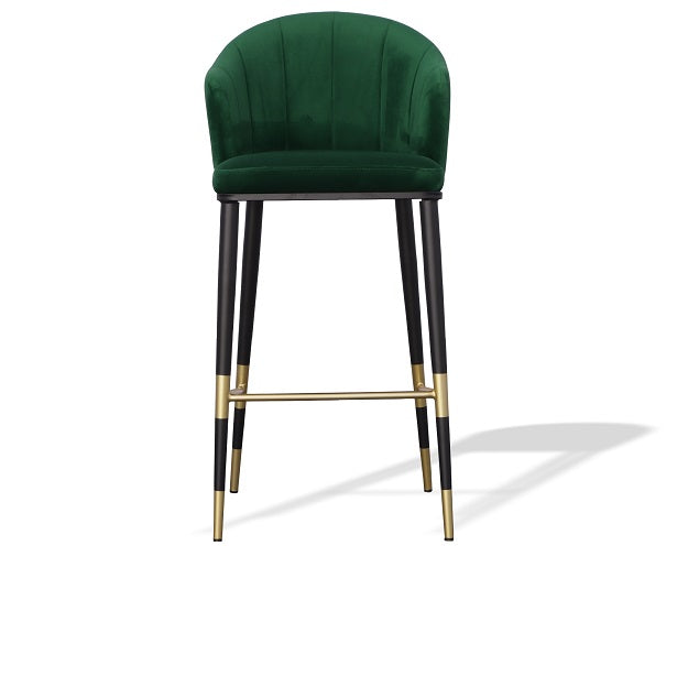 Adak - Modern Glam Green with Black & Gold Barstool