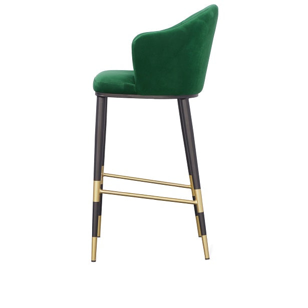 Adak - Modern Glam Green with Black & Gold Barstool