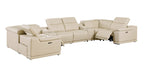 9762 Divanitalia 8-Piece U-Shaped Top Grain Italian Leather Sectional Sofa with 2 Power Recliners - Beige - SKU 9762-BEIGE-8PC-2PWR-U-SECTIONAL-GROUP - view 4