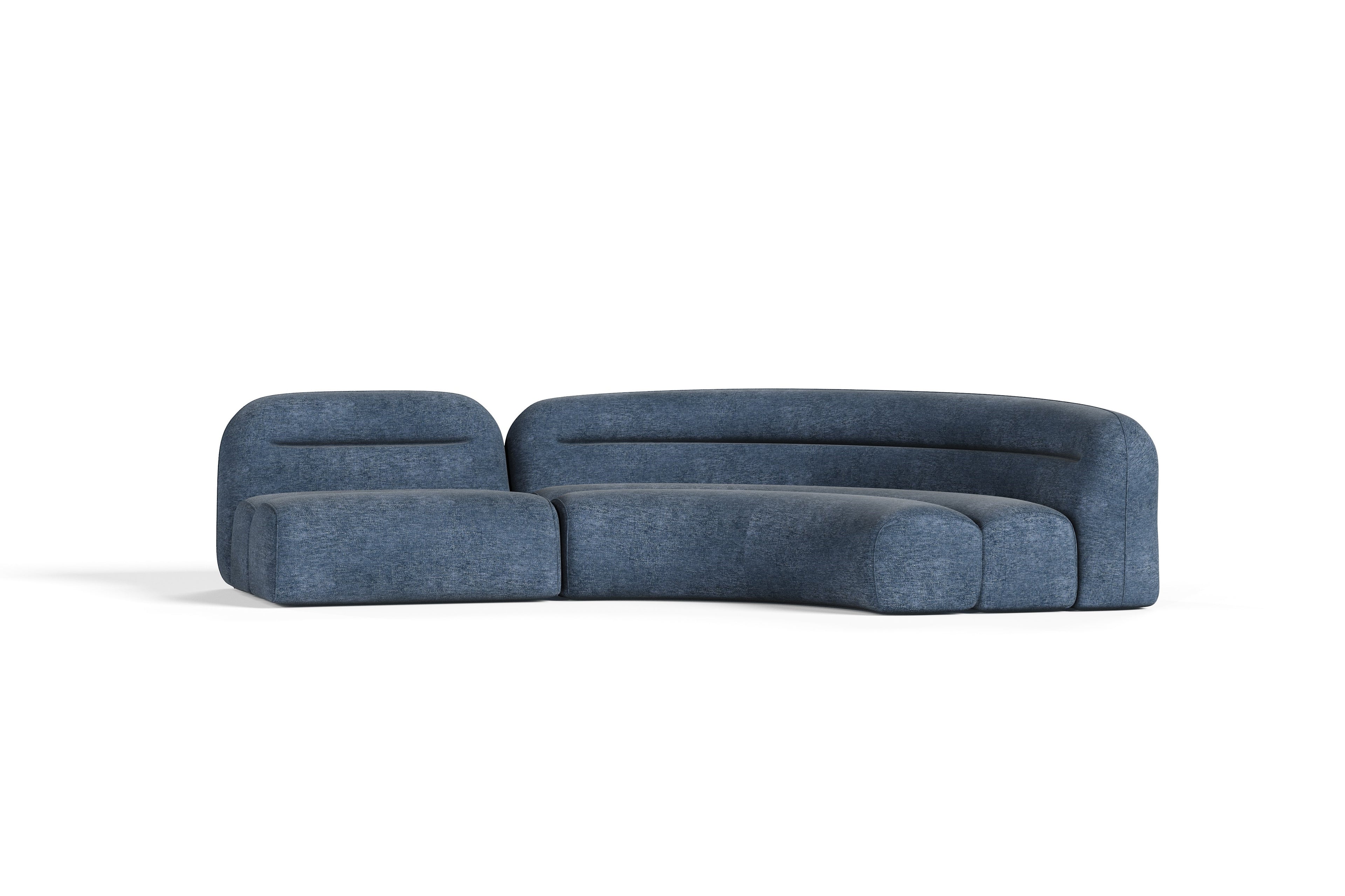 Divani Casa Forman - Modern Blue Fabric Modular Sectional Sofa-2-Piece Configuration Sectional in LA by Classic2Modern company