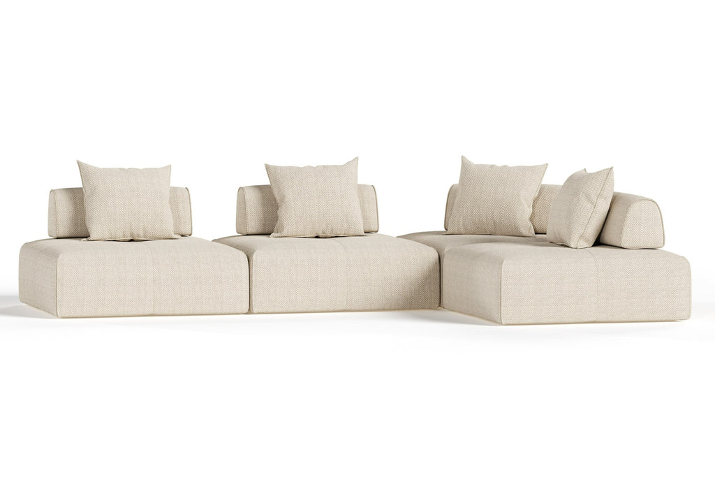 Mondo - Modern Modular Beige Fabric Sectional Sofa - Modern Modular Beige Fabric Sectional Sofa