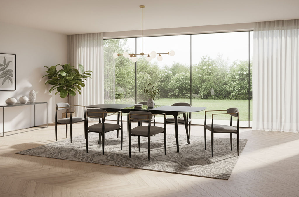 Addax - Modern Black Extendable Dining Table