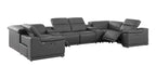 9762 Divanitalia 8-Piece U-Shaped Top Grain Italian Leather Sectional Sofa with 2 Power Recliners - Dark Grey - SKU 9762-DK-GREY-8PC-2PWR-U-SECTIONAL-GROUP - view 4